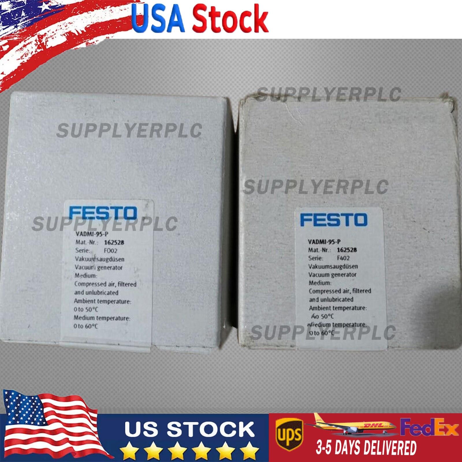 US FREE TAX New FESTO VADMI-95-P 162528 Vacuum Generator
