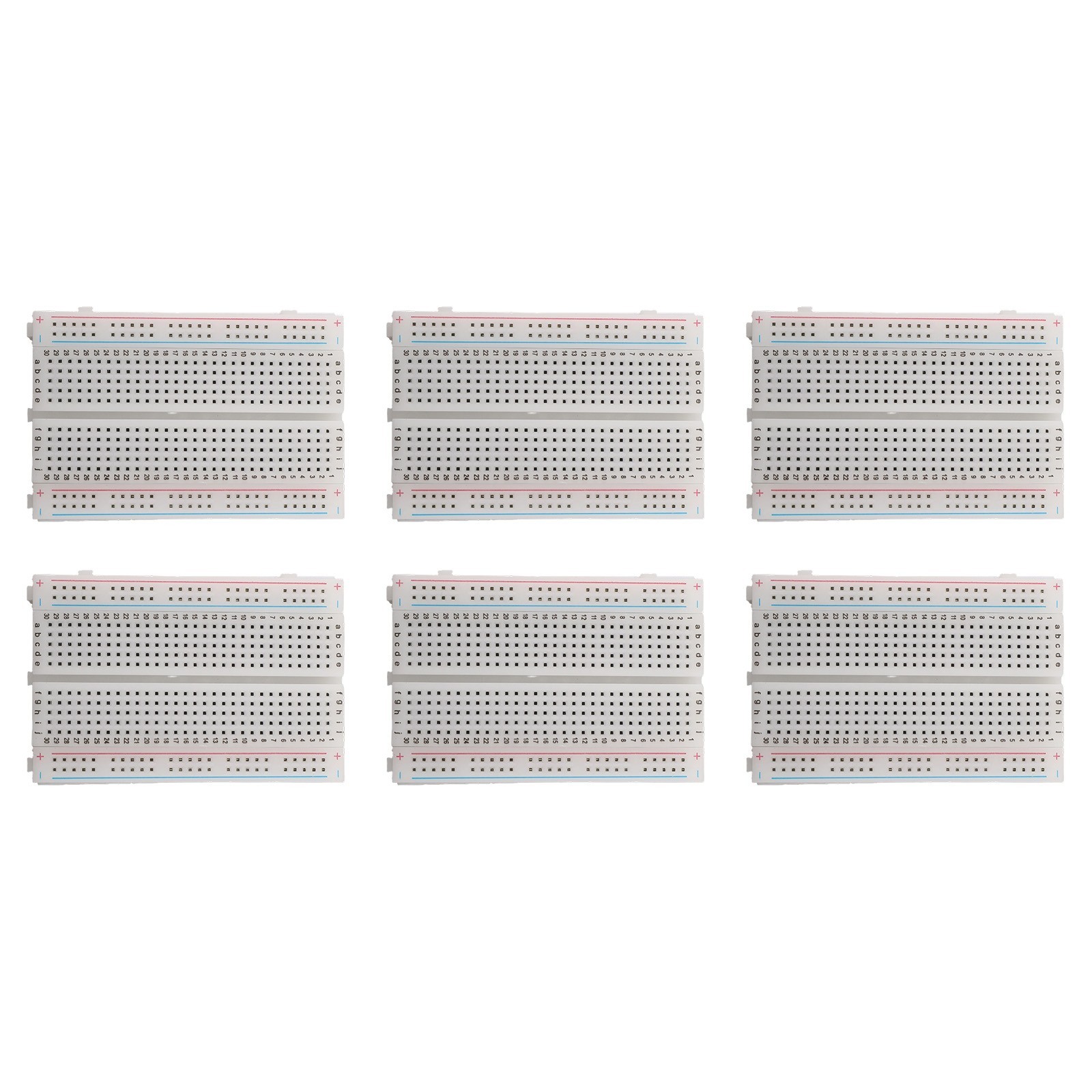 Efficiently Build For Circuits with This Pack of 6 Solderless Breadboards