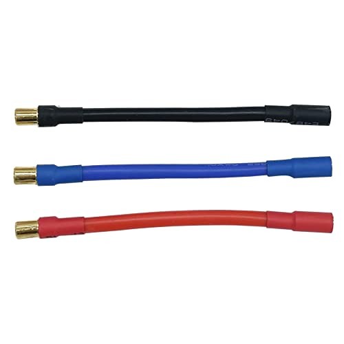 3pcs/Set 6.5MM Bullet Male to Female 10AWG 10CM ESC 6.5mm male to 6.5mm female