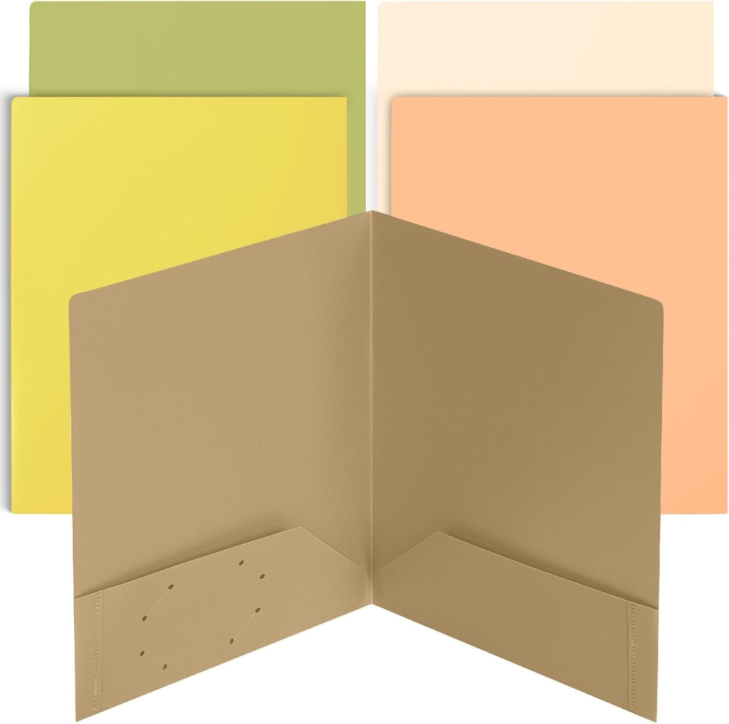 5-Pack Water-Resistant Plastic Folders | 2-Pocket Aesthetic Organizer