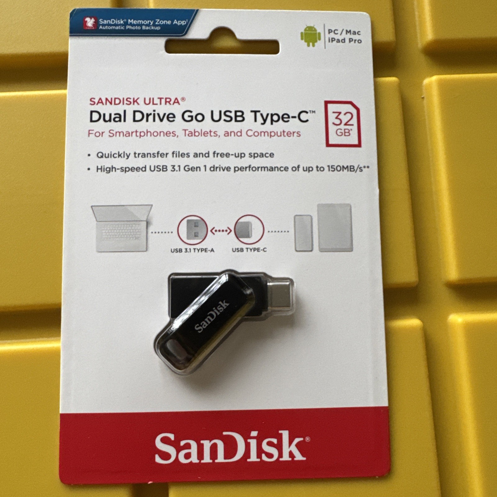 SanDisk Ultra Dual Drive Go USB Type-C 32GB Black USB 3.1 Flash Drive