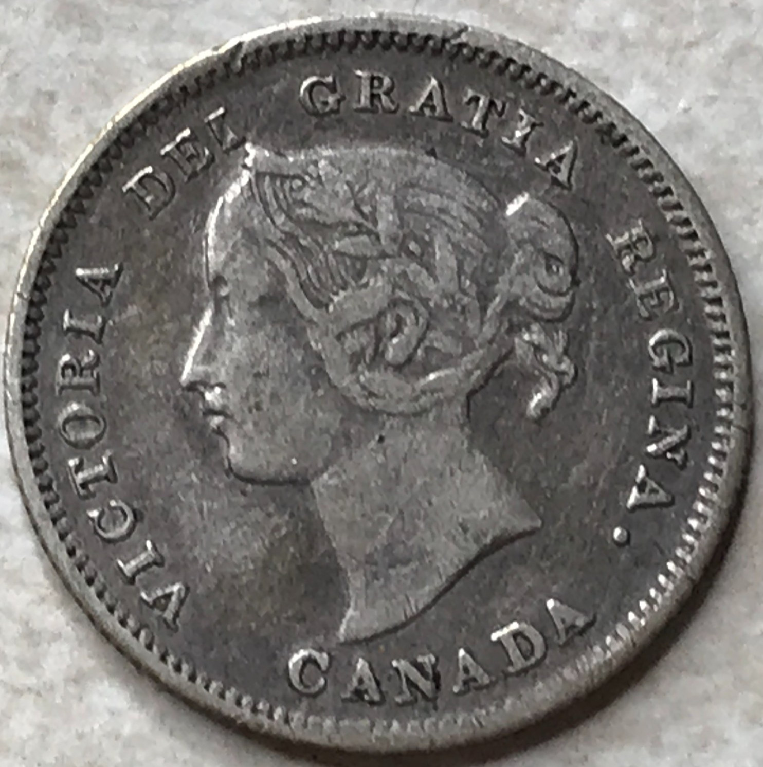 1899 Canada 5 Cent Silver .925 Nickel Foreign Coin F417