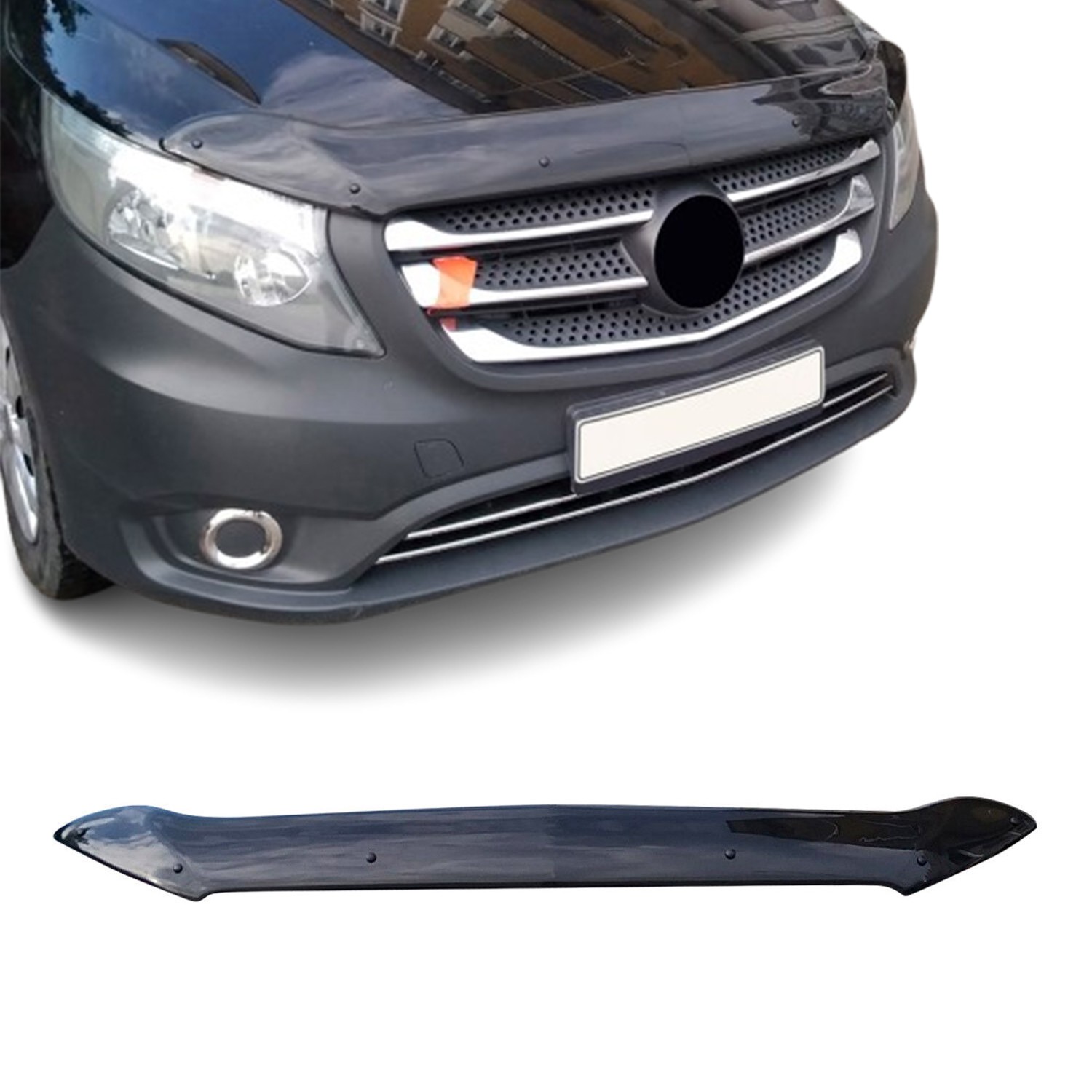 Front Bug Shield Hood Deflector for Mercedes Metris 2016-2024 Acrylic Smoke