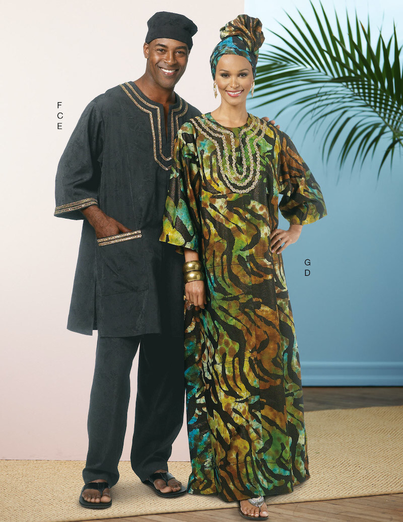 Butterick 5725 S-L Senegalese Kaftan Caftan Muumuu Boubou Tunic 6748 Pattern
