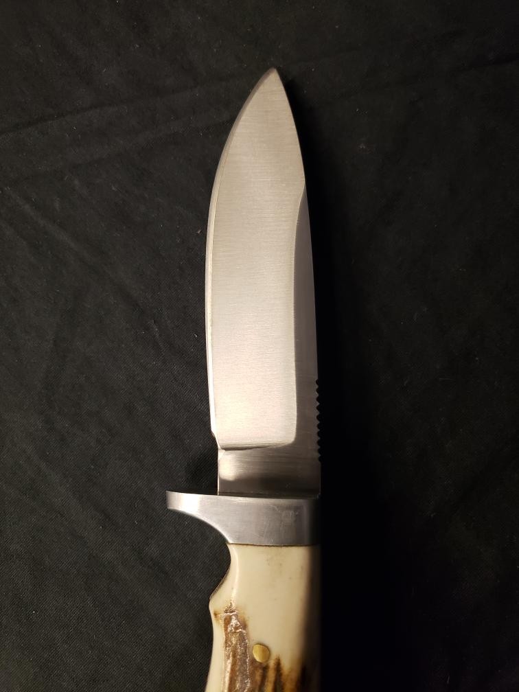 NO BRAND STAG HANDLE FIXED BLADE W/ SHEATH (B26005588)
