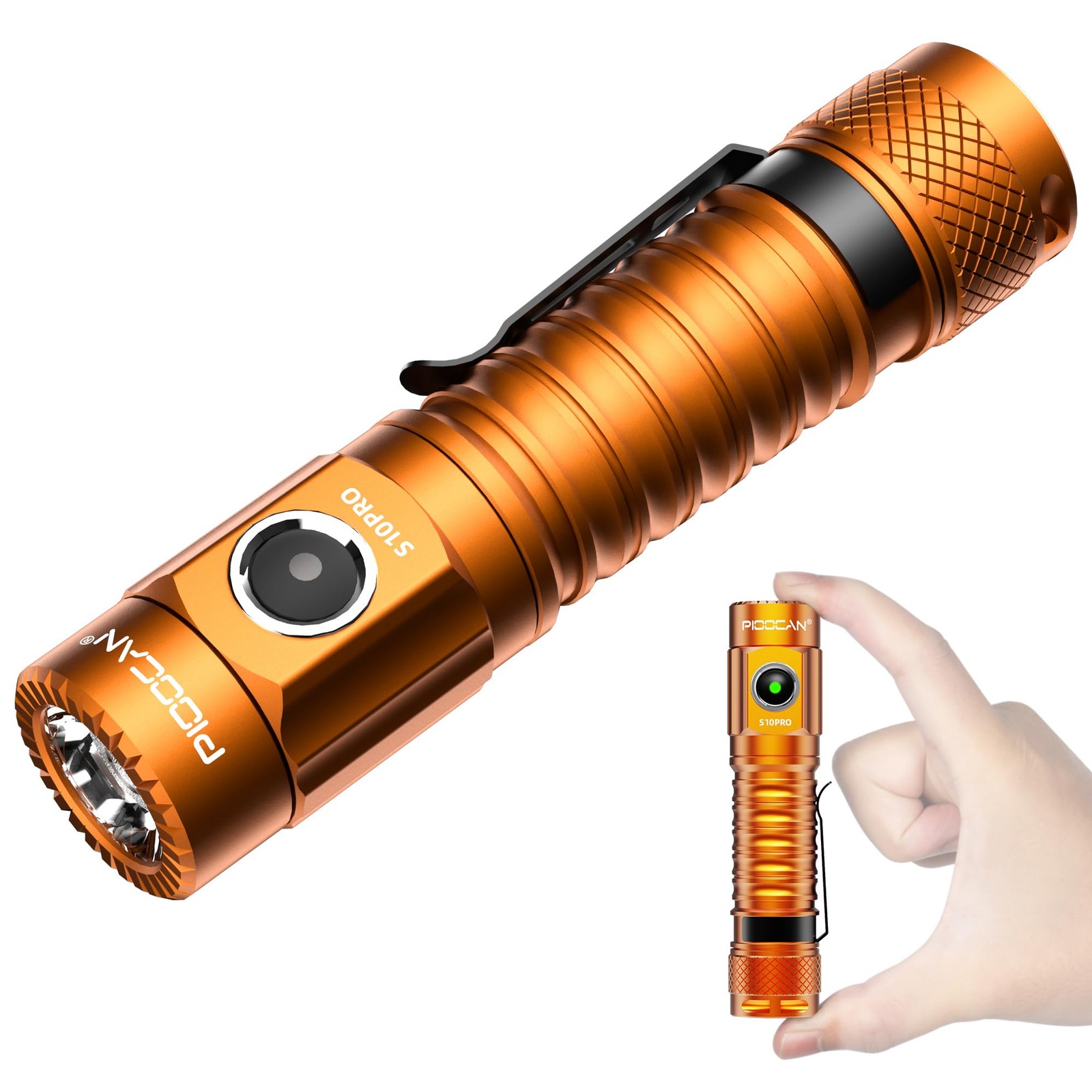 S10Pro LED Flashlight Rechargeable,Bright Flashlight 2500 Lumen,Tactical EDC ...