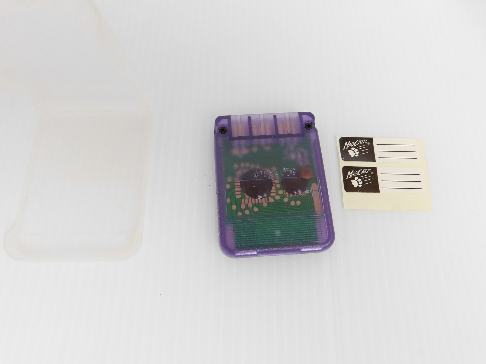Mad Catz PS1 Memory Card Translucent Purple with Labels
