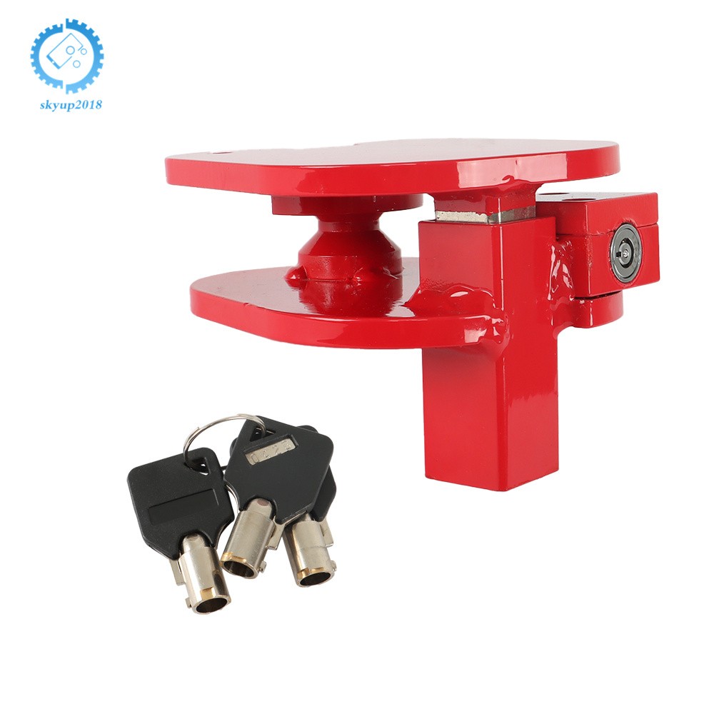 For Universal Equipment Lock Steel Ball Ring Hitch Lock Secure Trailer W/ 3 keys