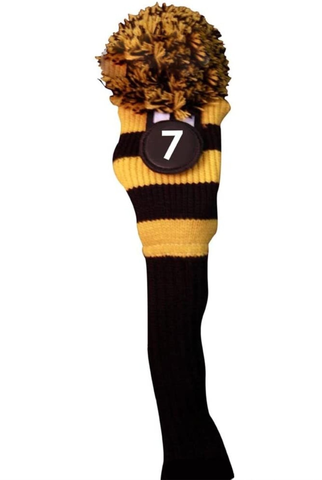 New YELLOW BLACK #7 KNIT Hybrid Rescue golf club headcover Head cover