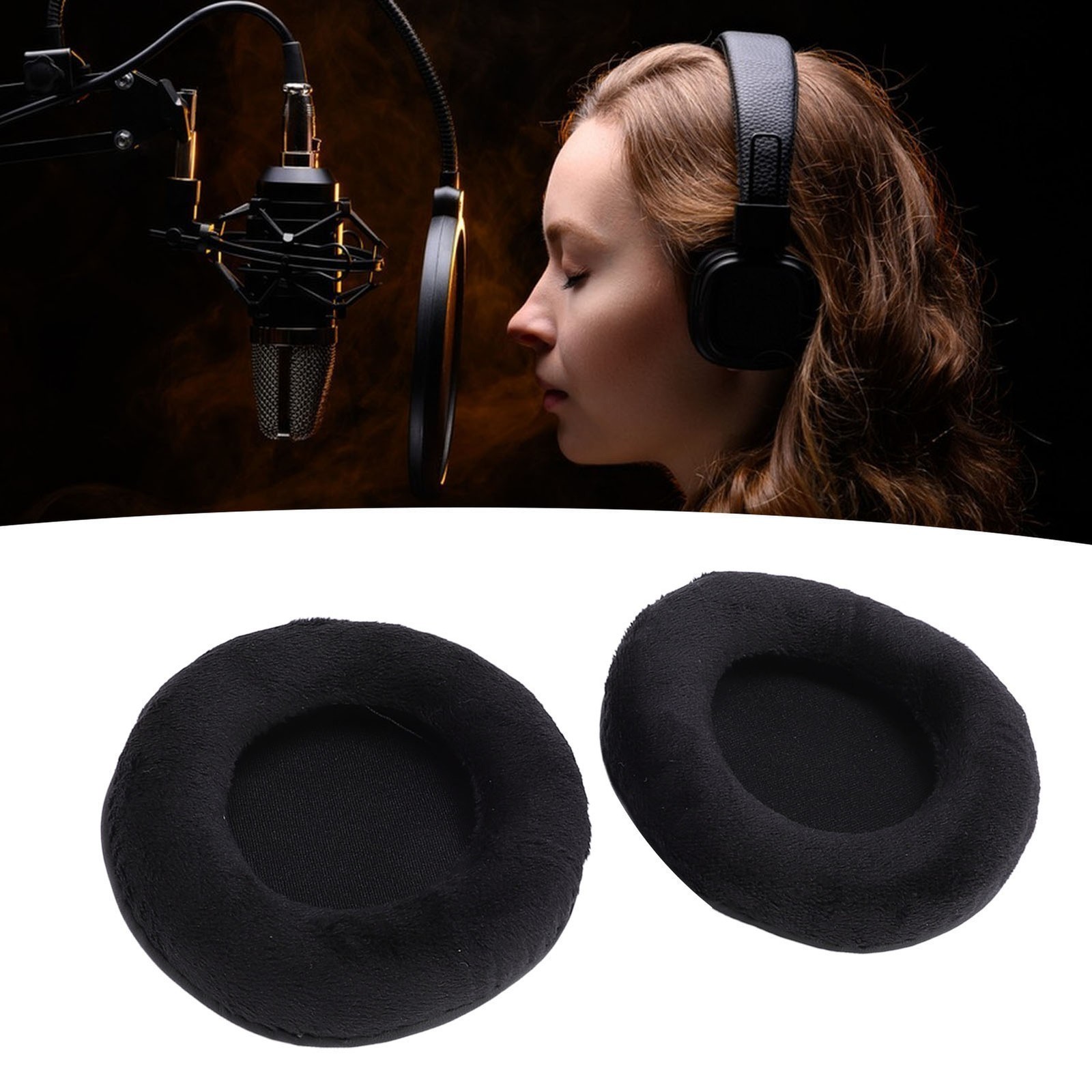 4 Pcs 100mm Headphone Earpads Velvet Sponge Replacement Ear Cushions for DT440