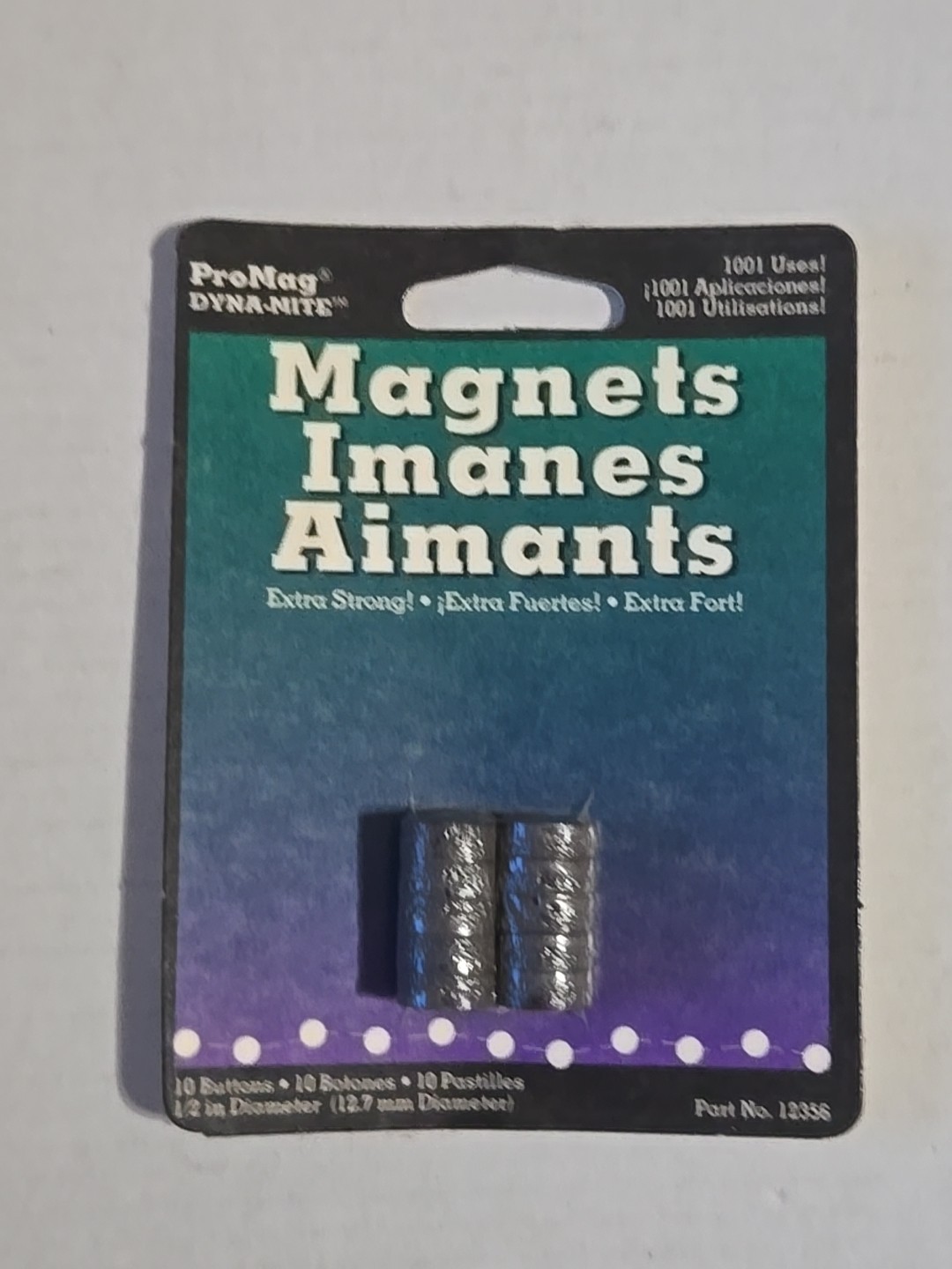 Dyna-Mite Magnets Xtra Strong for Heavier Items 1/2" Diameter No. 12356