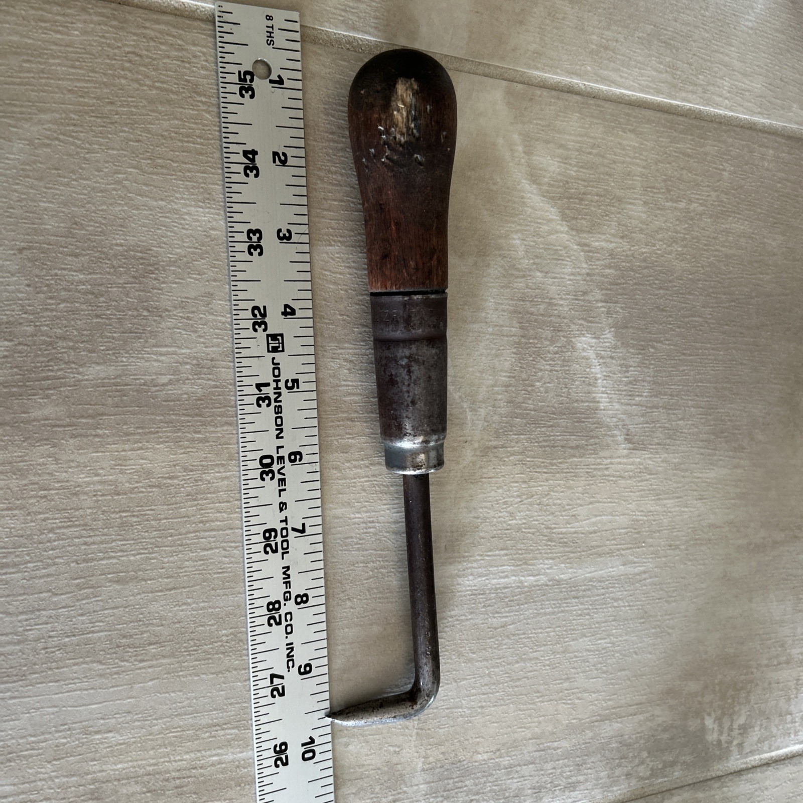 Vintage Lutz File Tool Wood Handle With A Hook
