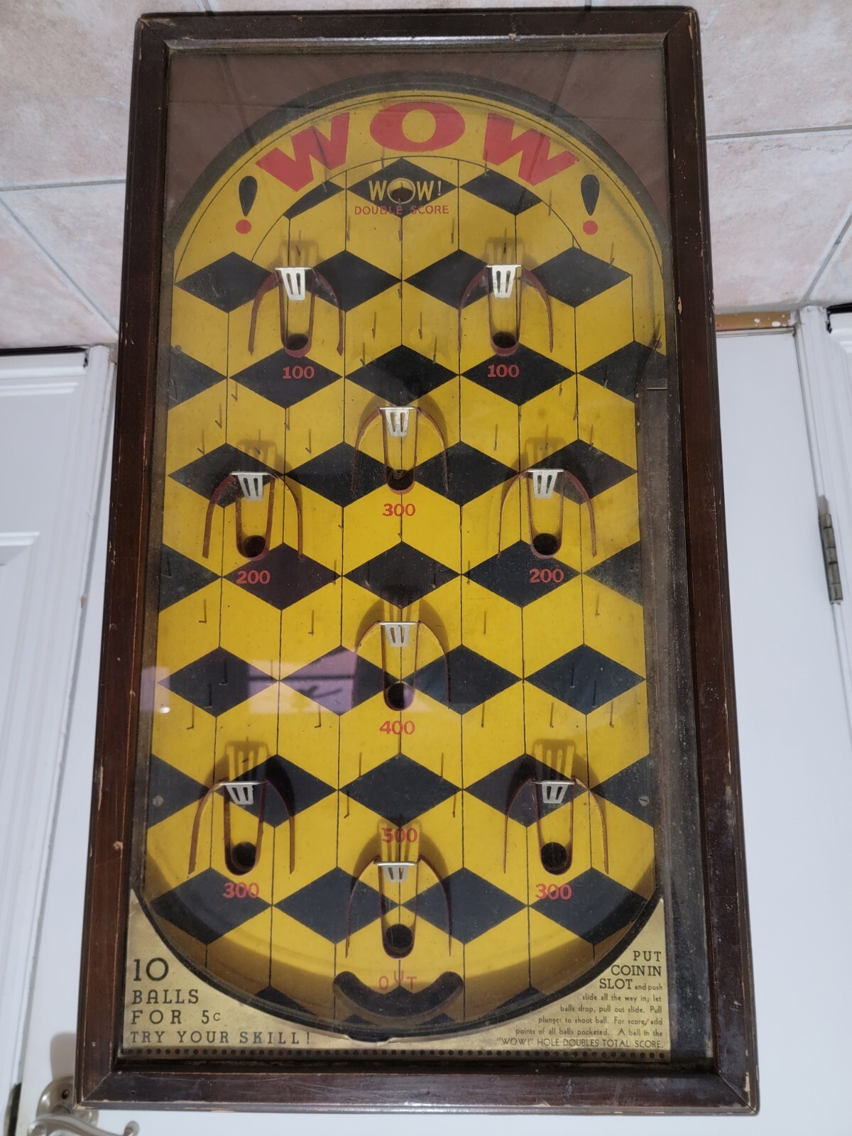 Rare Wow Pinball Flipperless Antique Vintage Trade Stimulator Coin Op  Mills