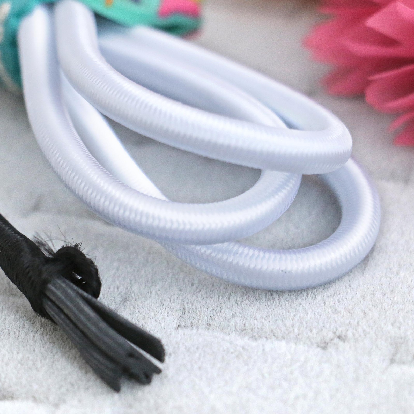 Elastic Cord Round White 55yd x3 mm great for sewing,crafts & buttonhole loops