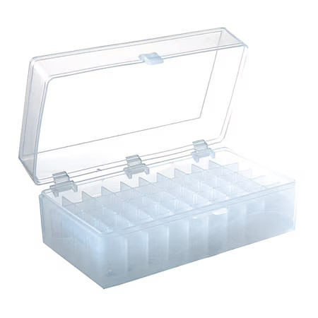 Heathrow Scientific 120032 Hinged Tube Storage Box, Ntrl, 50-Well, Pk5