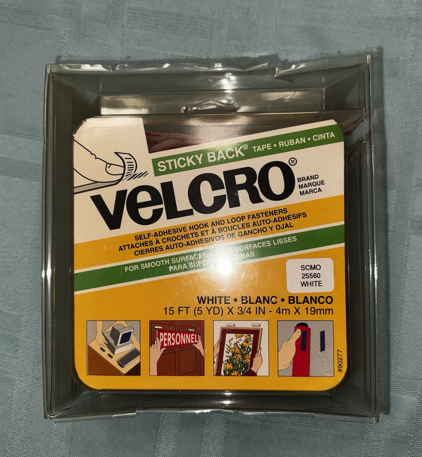 Velcro Sticky Back Hook And Loop In Its Own Plastic Dispenser. 15 Feet  5 Yards
