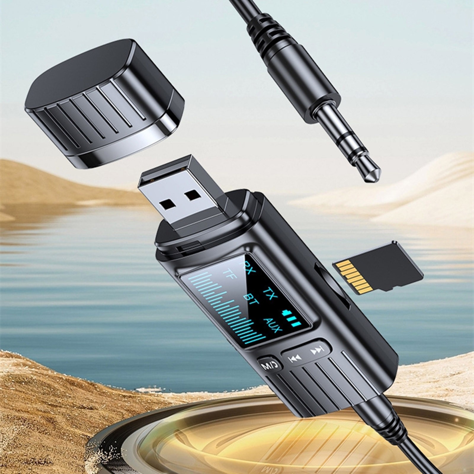 2 in 1 Wireless Bluetooth 5.4 Transmitter Receiver Adapter Audio 3.5mm Jack Aux