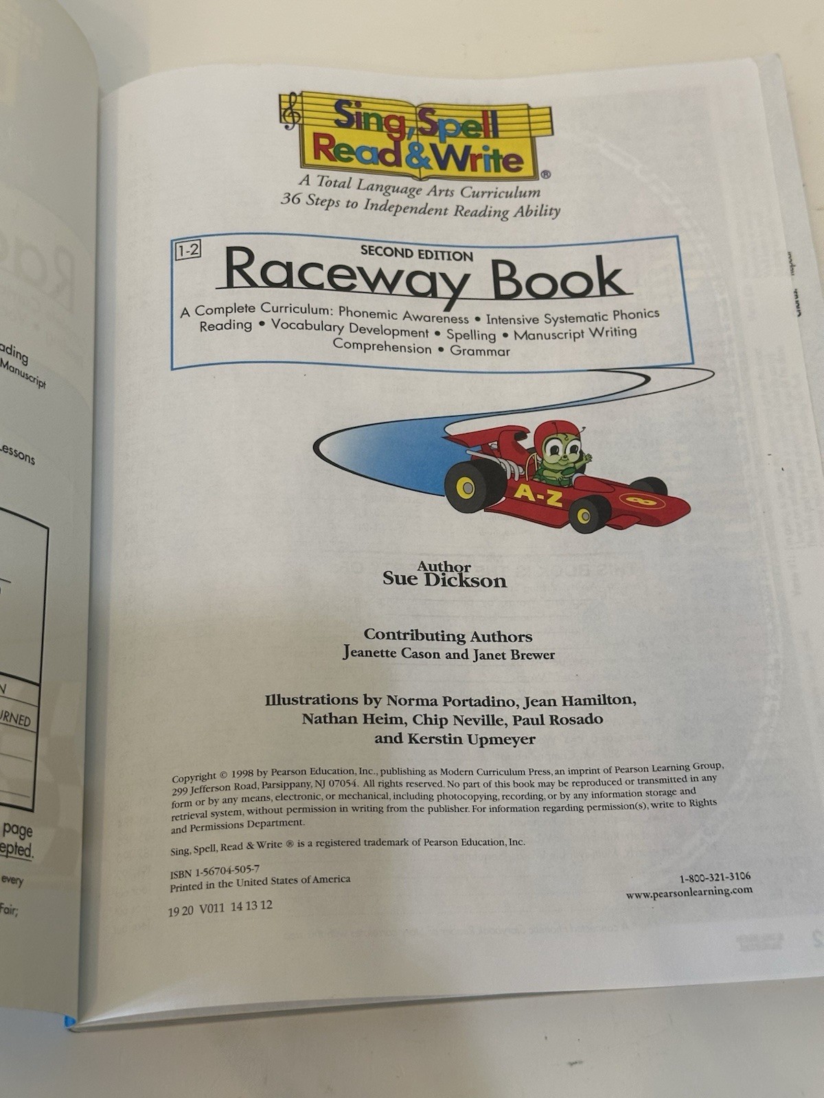 Raceway Book Sing Spell Read And Write by MODERN CURRICULUM PRESS READ