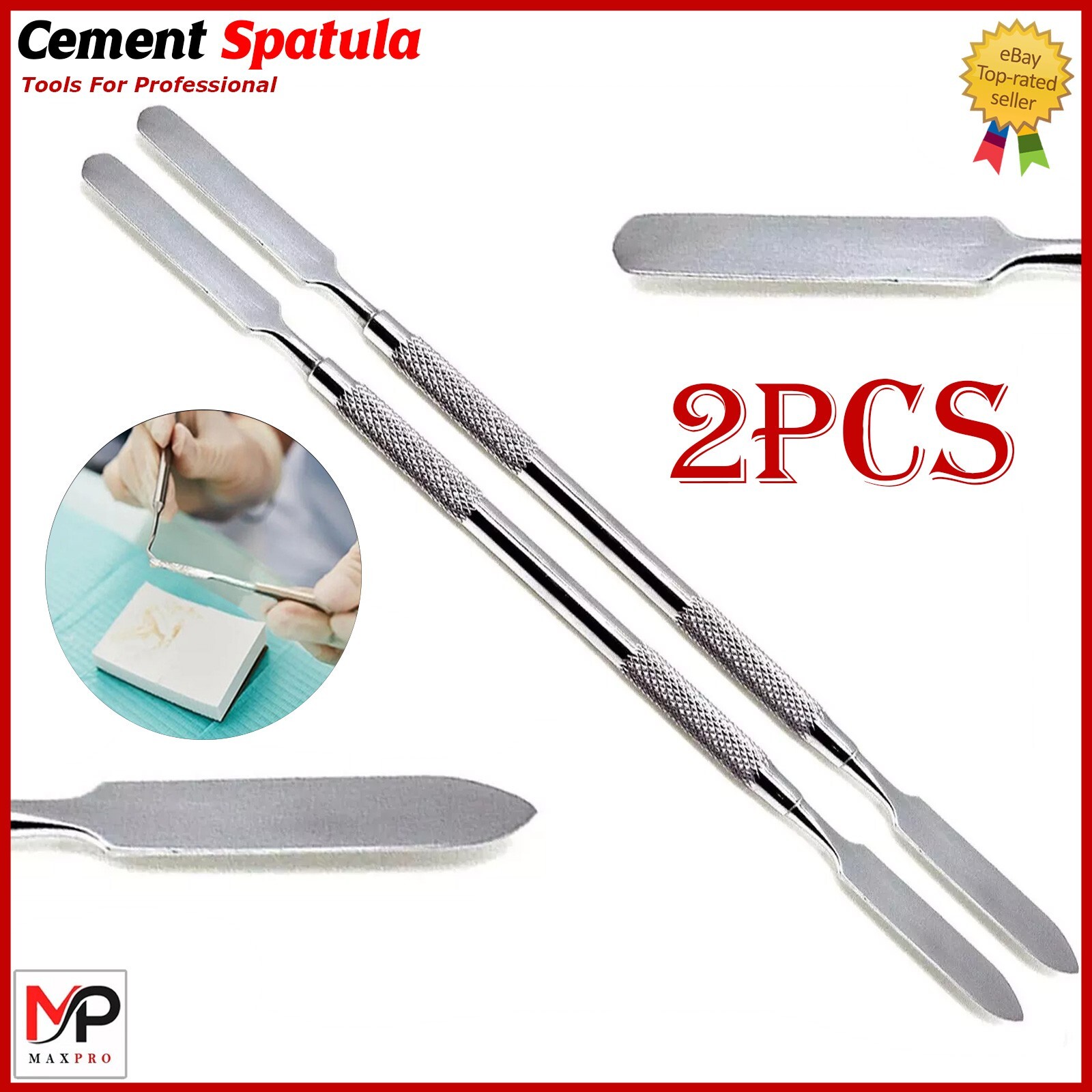 Pro Dental Cement Spatula Set (2pcs) Surgical Steel Mixing Tools Fast Shipping