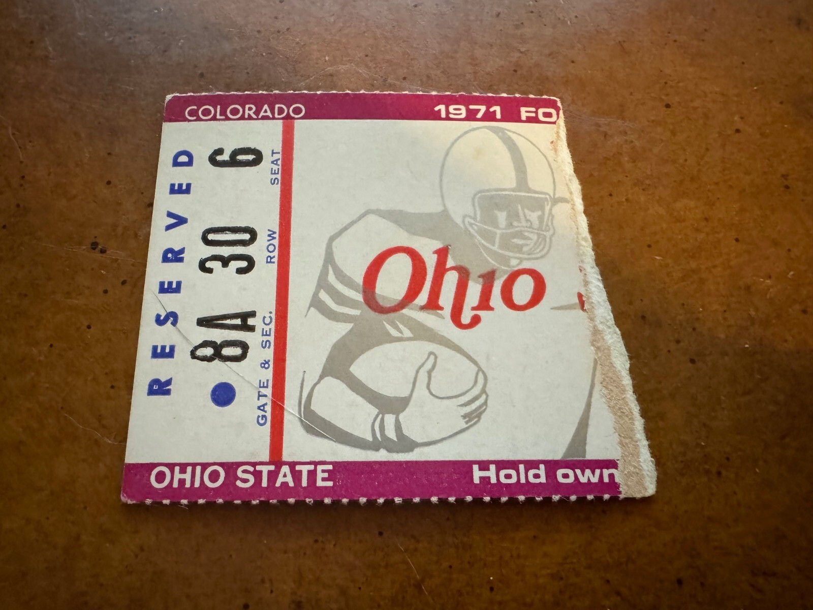 1971 Ohio State Colorado Buffaloes Football Ticket Cliff Branch Jon Keyworth