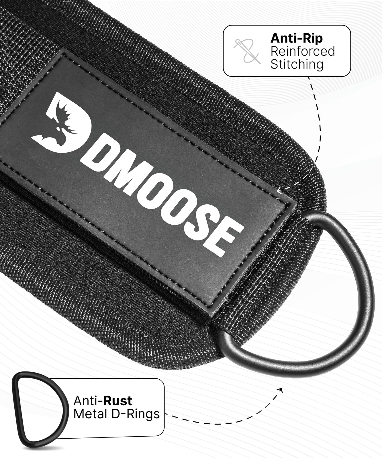 DMoose Ankle Strap for Cable Machine Attachments - Gym Ankle Cuff for Kickbac...