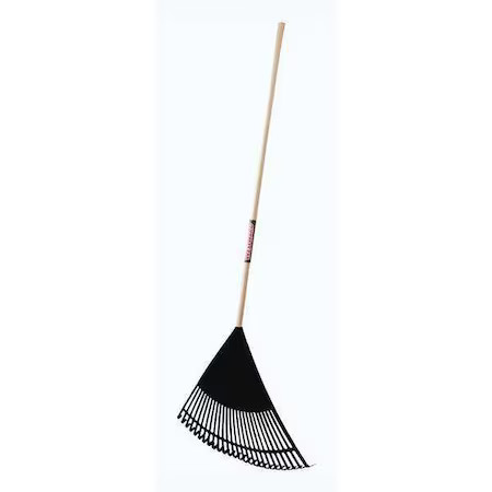 Westward 46Mp82 24 In Polypropylene Poly Lawn Rake, 26 Tines, 47-1/4 In L Wood