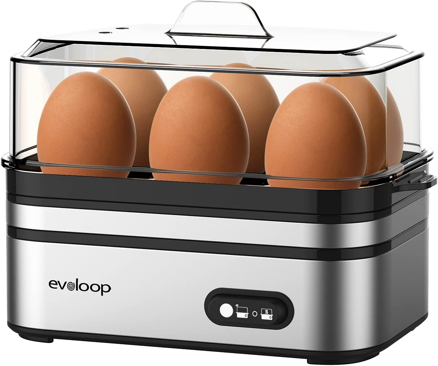 Rapid Egg Cooker Electric 6 Eggs Capacity, Soft, Medium, Hard Boiled, Sliver