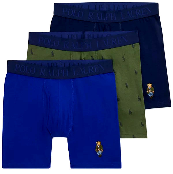 3 Polo Ralph Lauren Boxer Briefs M XL Stretch Cotton 3 Pack Underwear $59 SALE