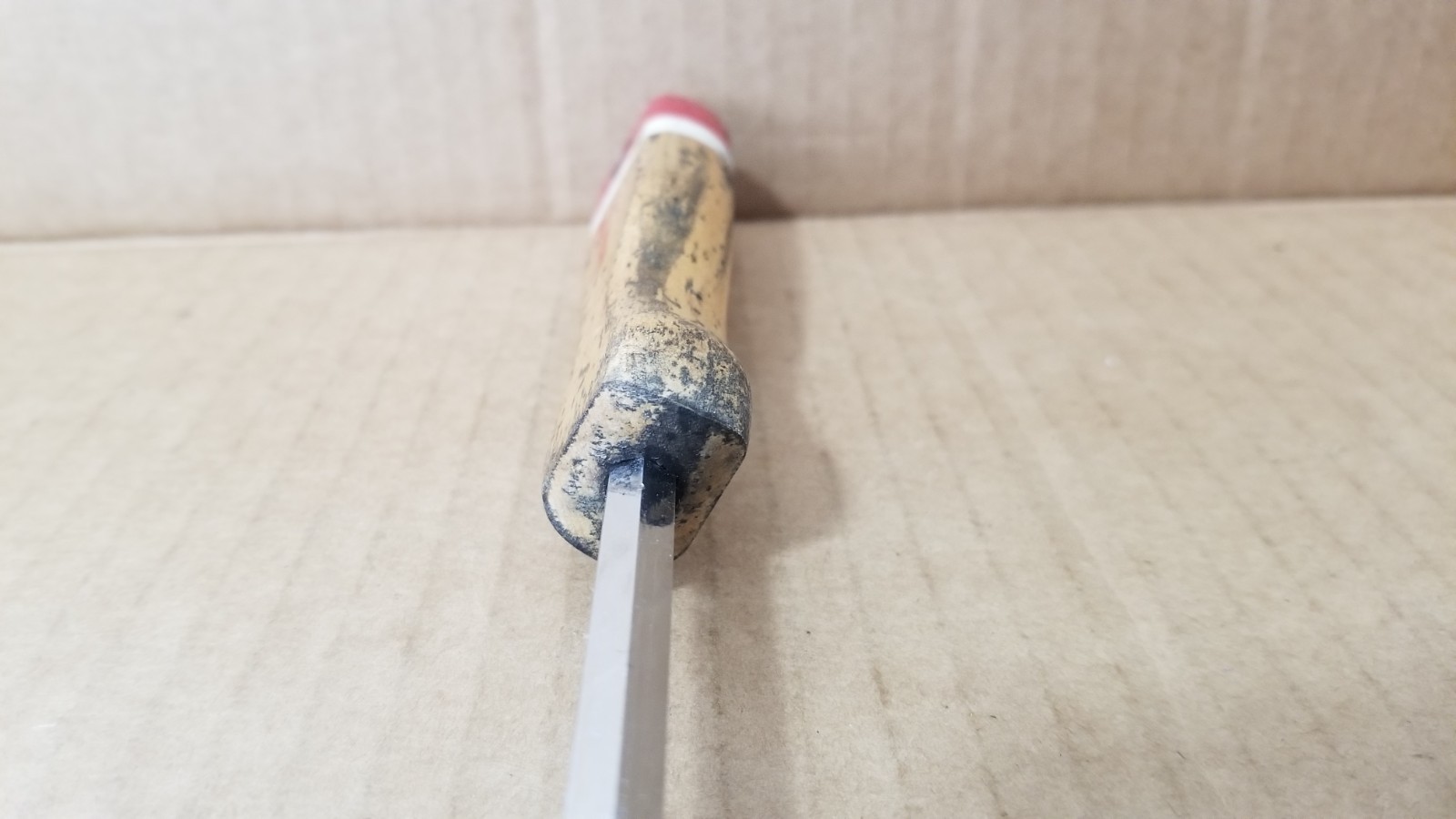 Vintage Red Devil Triangle Blade Wood Handle Paint Scraper Tool VGC