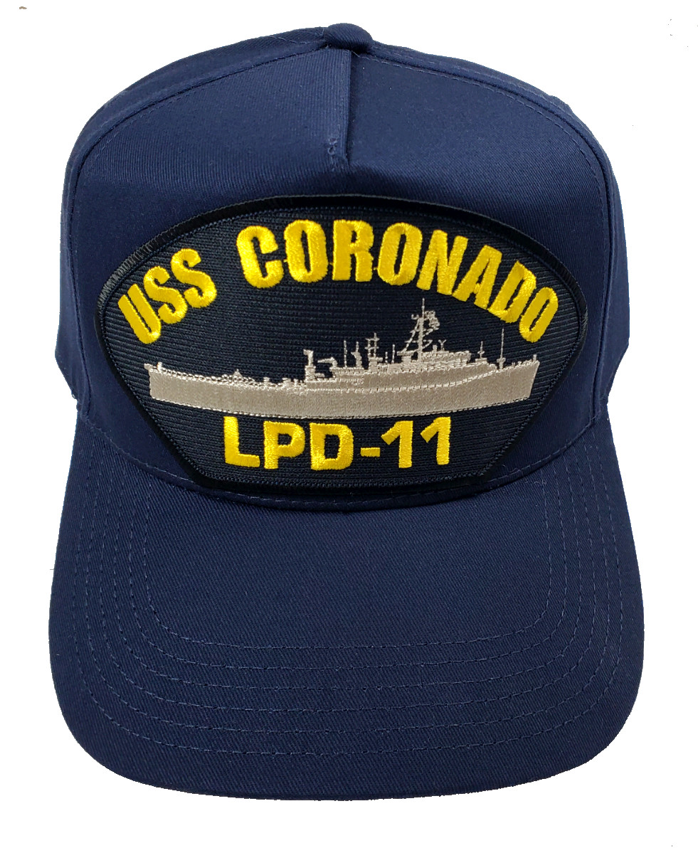 USS CORONADO LPD-11 SHIP HAT - NAVY BLUE - Veteran Owned Business