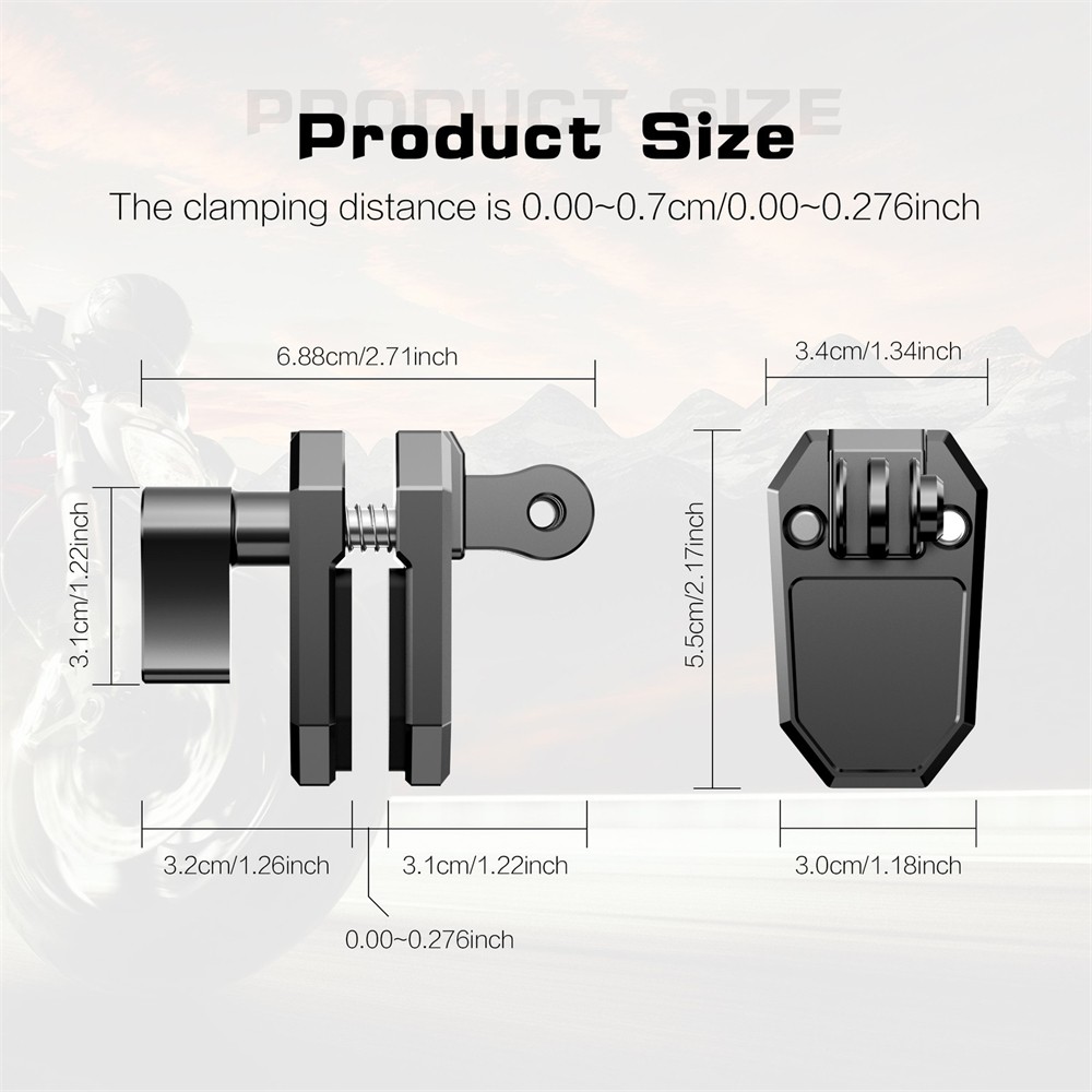 Aluminum Motorcycle Windshield Windscreen Clamp Mount for Insta360