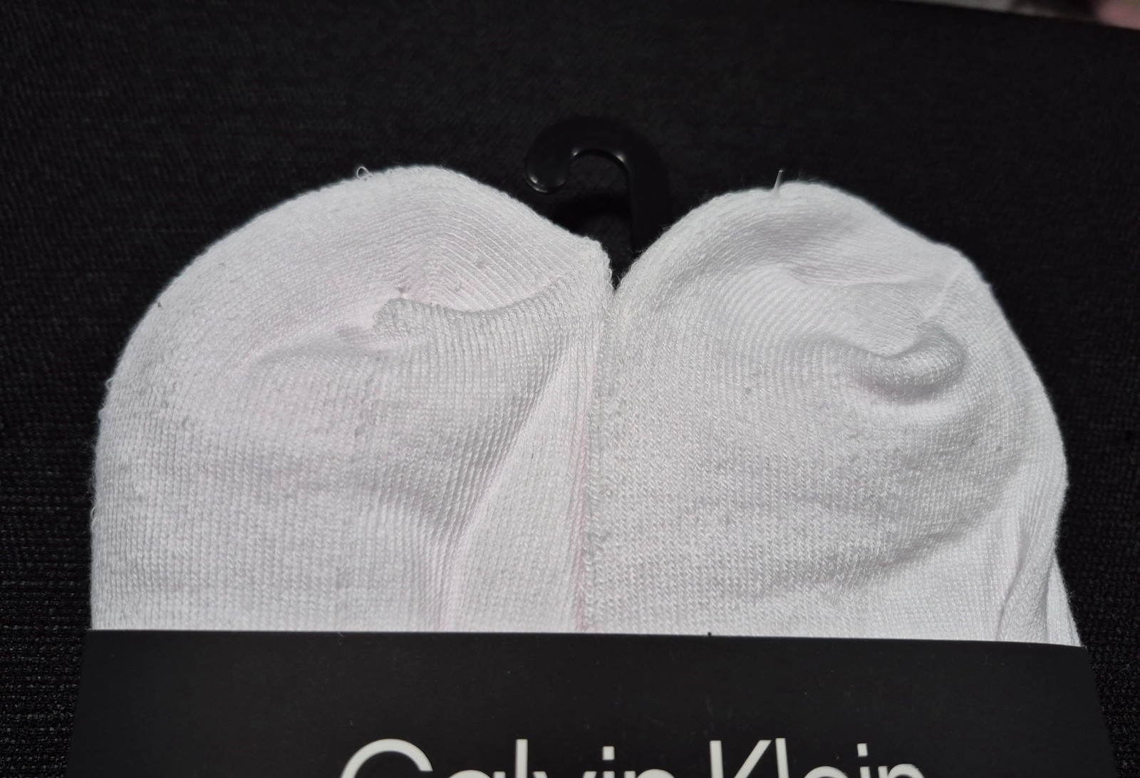 Calvin Klein Mens Cushioned Quarter Cut 6 Pairs white-Black Logo socks SZ 7-12