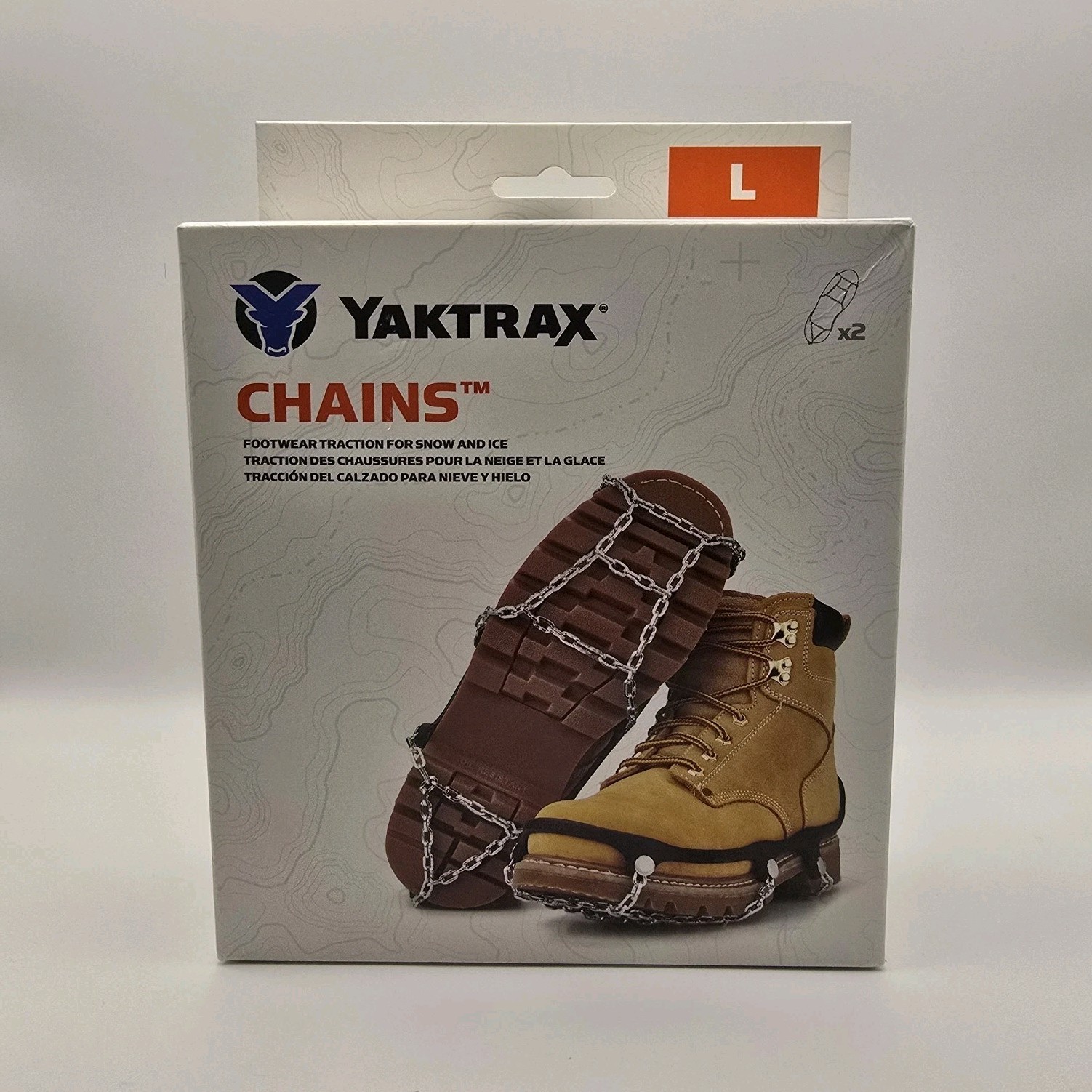 Yaktrax Footwear Traction Chains Black steel Grommet Ladder Design Large Hiking