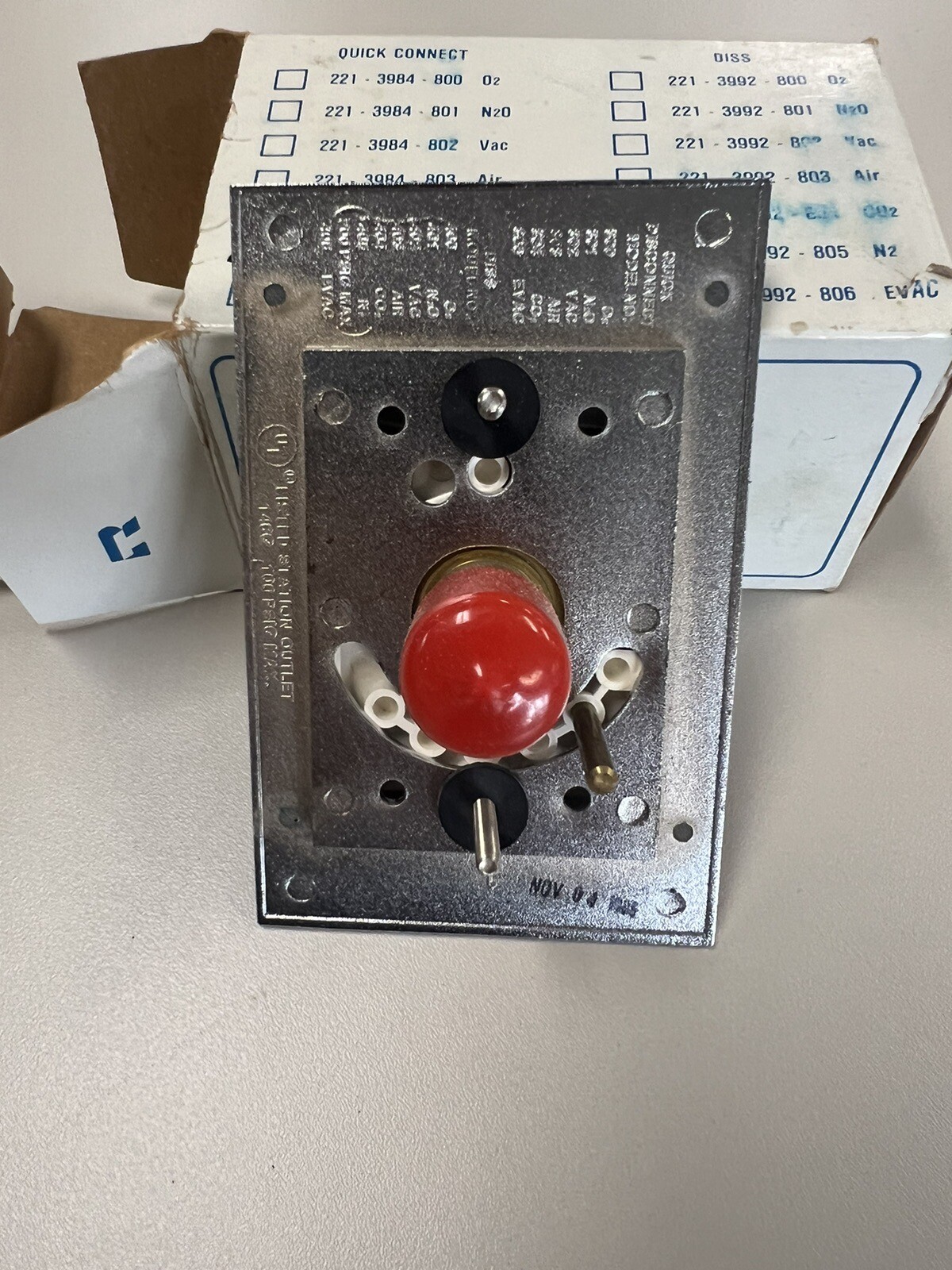 Dental Quick Connect Single Vacuum Outlet - Ohio