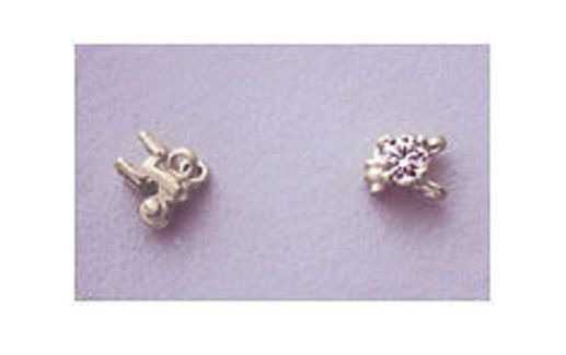 3mm Round Accent Sterling Silver Bracelet Link Setting