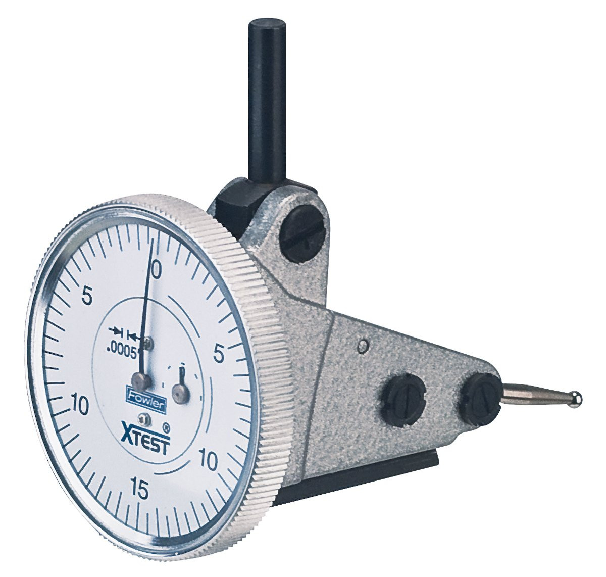 Vertical White Dial X-Test Indicator - 0.0005" Graduation, 0.060" Range