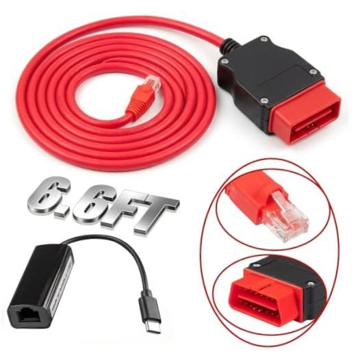 Enet OBD2 Cable for BMW F GiSeries OBD2 to RJ45 Ethernet Cord with USB