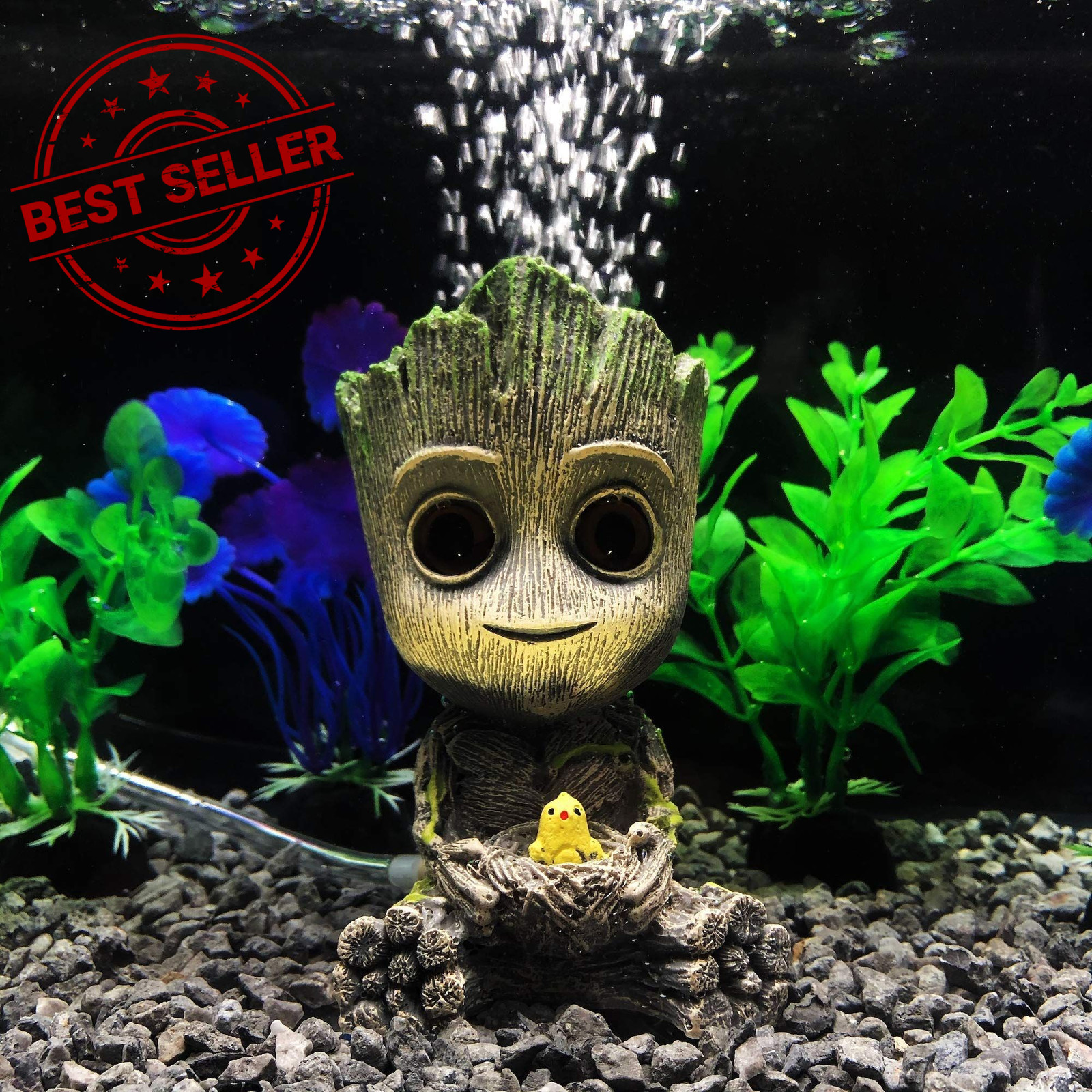 AnxunJim Aquarium Groot Air Bubbler Decorations Fish Not specified, Brown