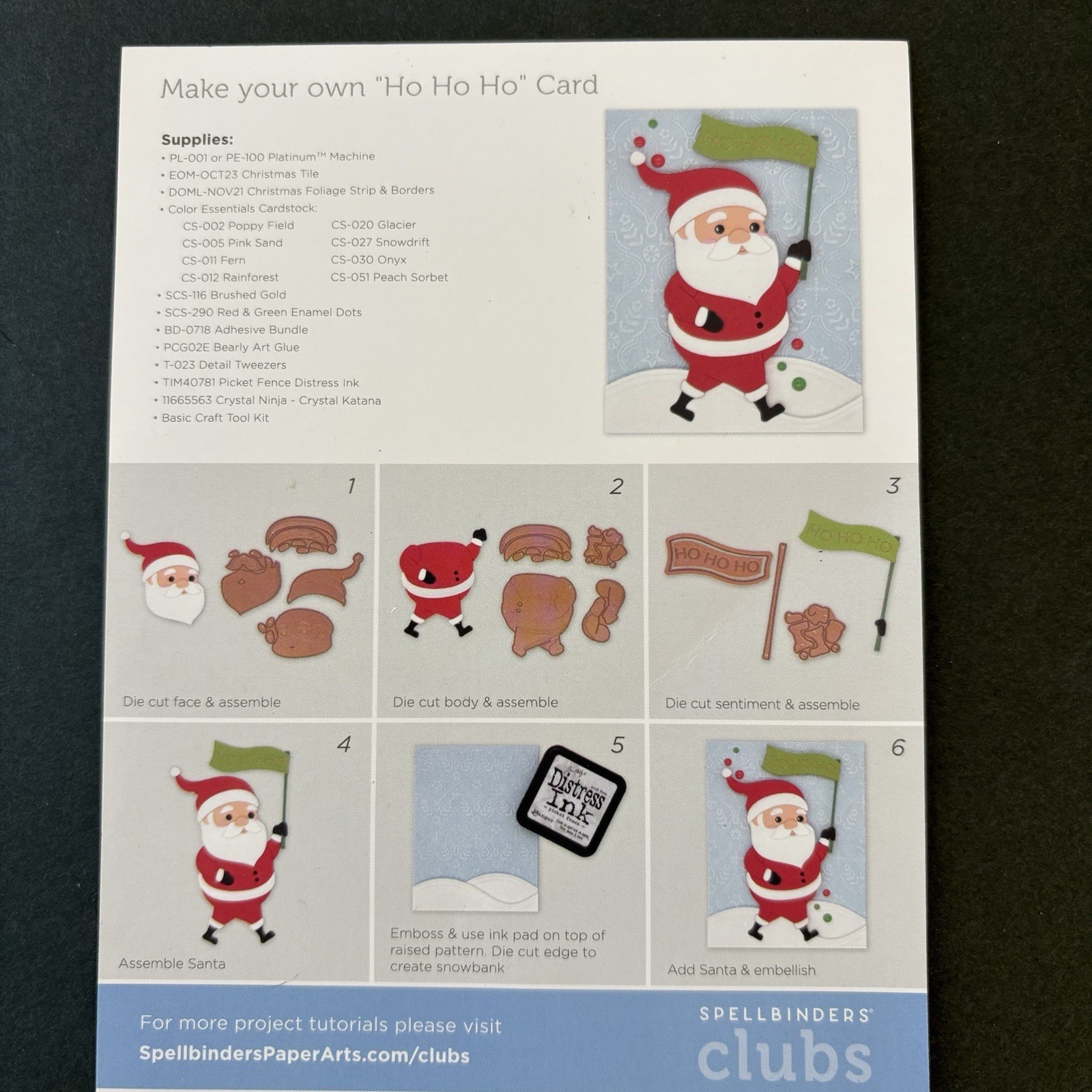 Spellbinders Big Jolly Santa Golf Die of the Month Metal Cutting DOM-OCT23
