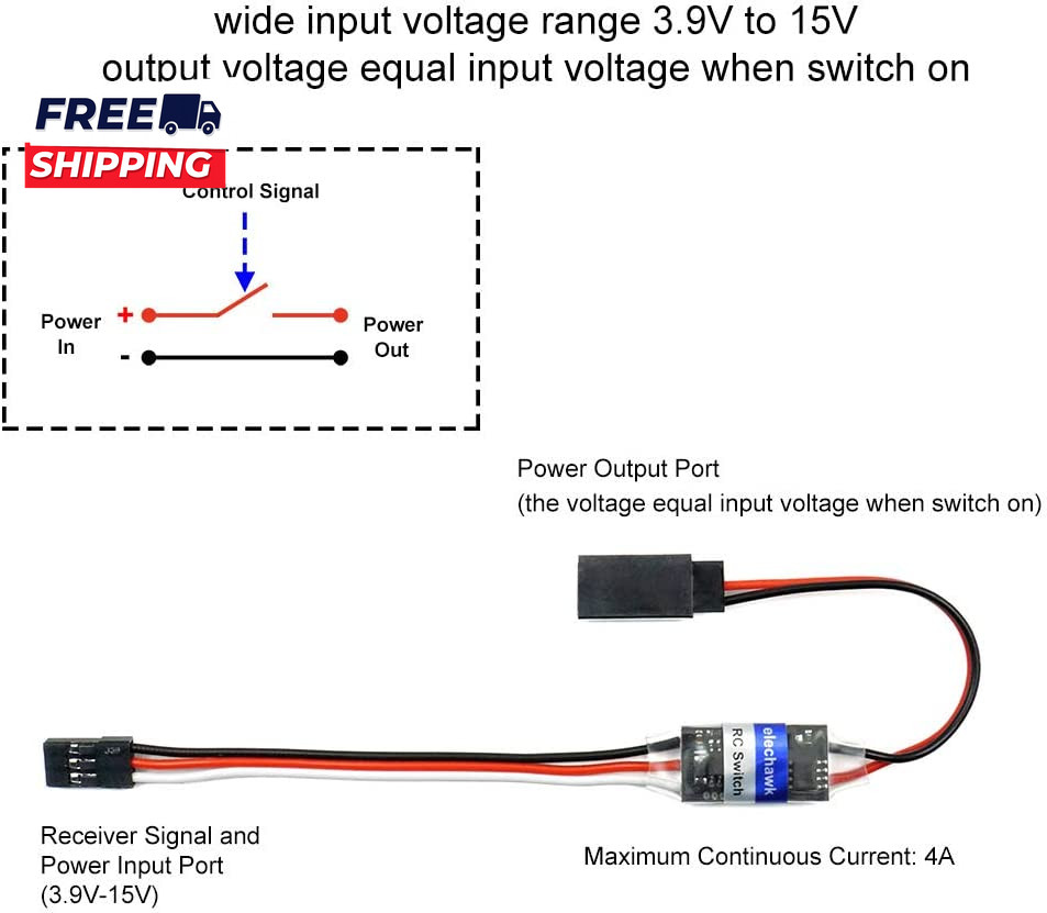 RC Remote Controlled AUX on/Off Electronic Switch Relay for Car Truck Boat LED