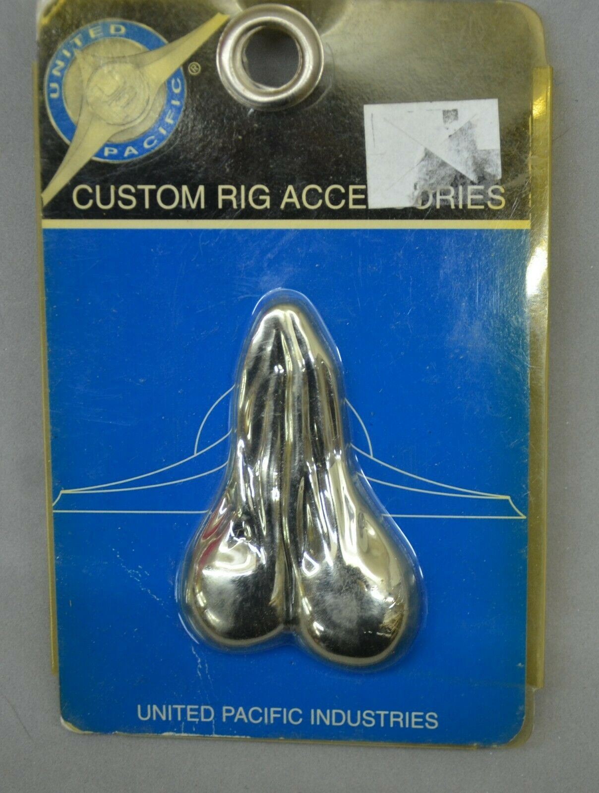 Low-Hanging Balls 3D for Flat Surface Chrome Plastic Tape Mount 2 1/2" UP#50106