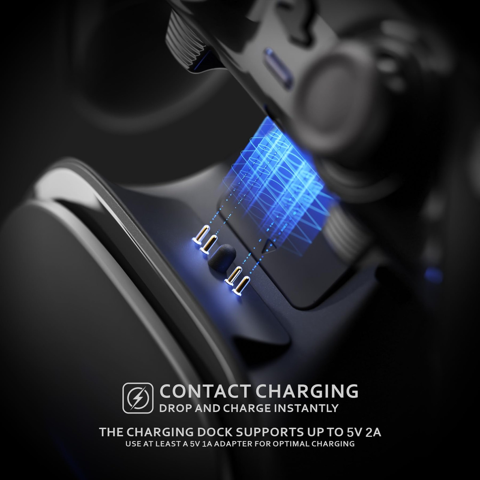 Fast Charging Dock Station Stand LED Indicator Fits PS5 Edge Controller Black