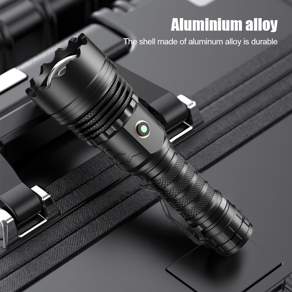 Hunting 4-Core White Laser LED Flashlight Type-C Charging Power Bank Torch Light