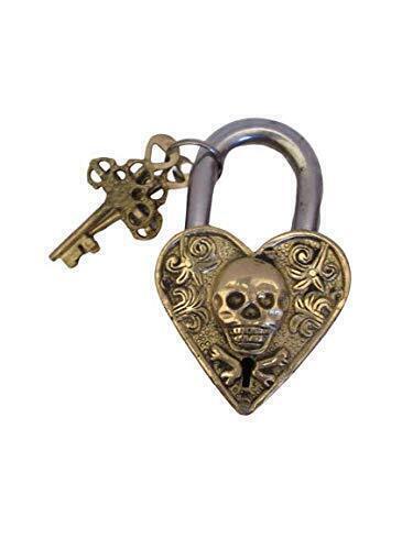 Vintage Style Handmade Heart Shape Brass Working Functional Padlock With Keys