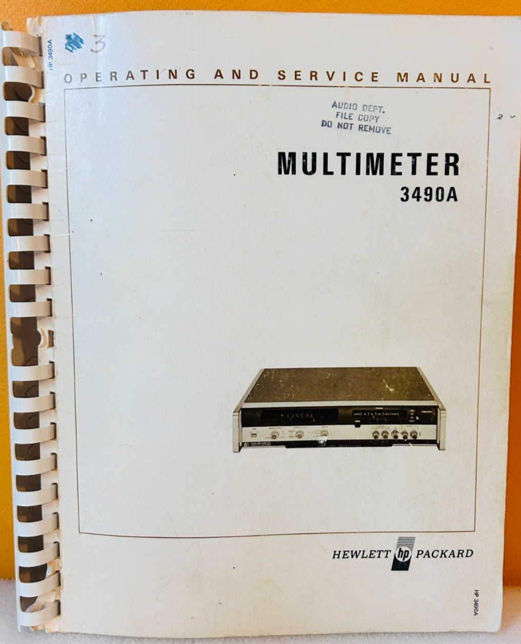 HP 03490-90014 1974 Model 3490A Multimeter Operating & Service Manual.