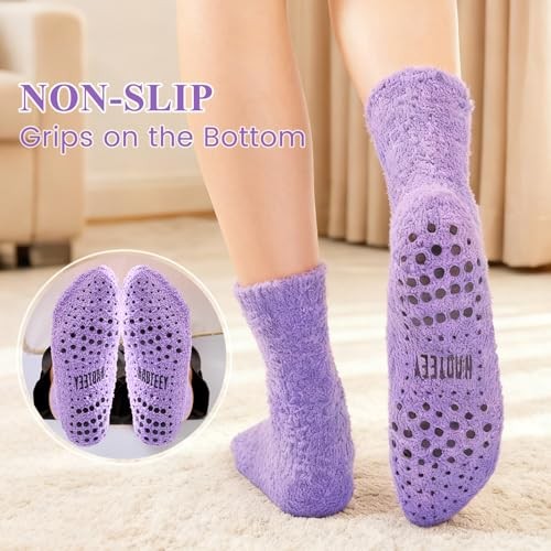 Fuzzy Grip Socks for Women, Fluffy Slipper Sock, Warm & Cozy Gifts for 7color