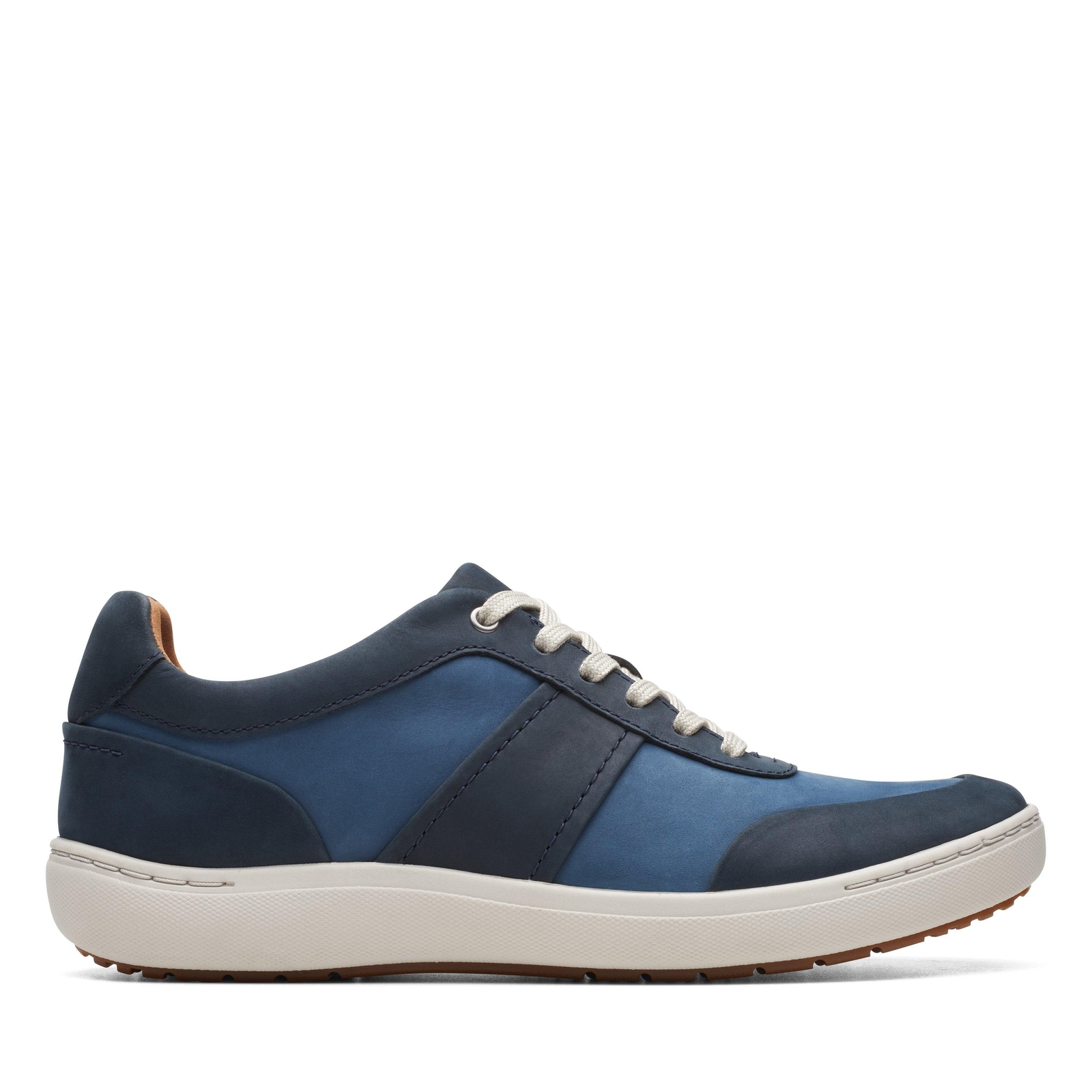 Clarks Womens Nalle Fern Blue Leather Casual Sneakers Shoes