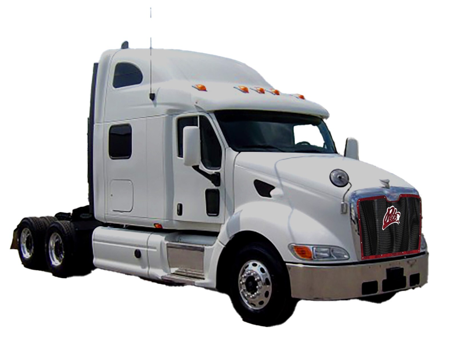 Premium Wine Pete Logo Mesh Bug Screen Fits Peterbilt 387 by GrilleAdz