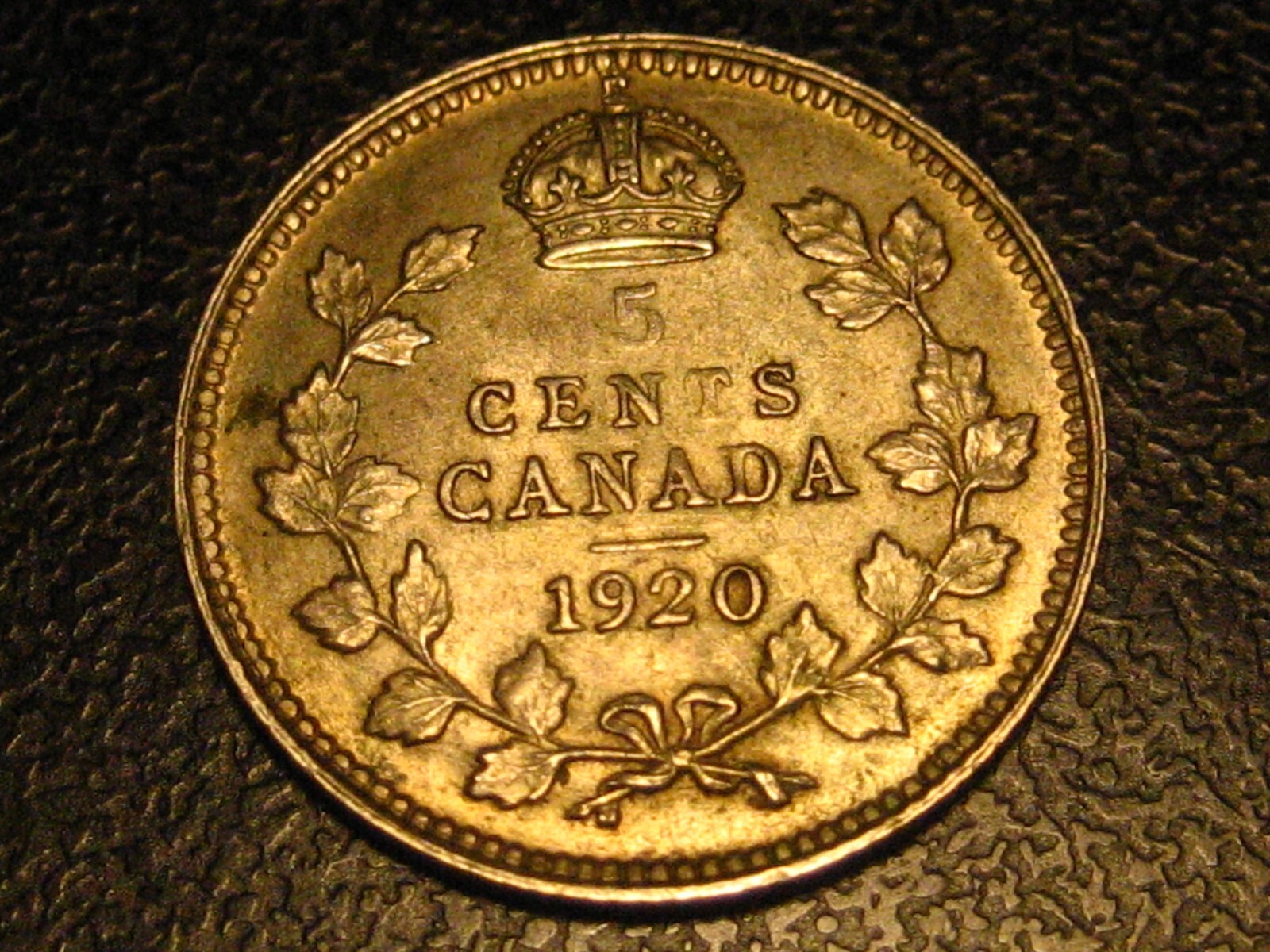 1920 Canadian Five Cent 80% Silver Piece Uncirculated