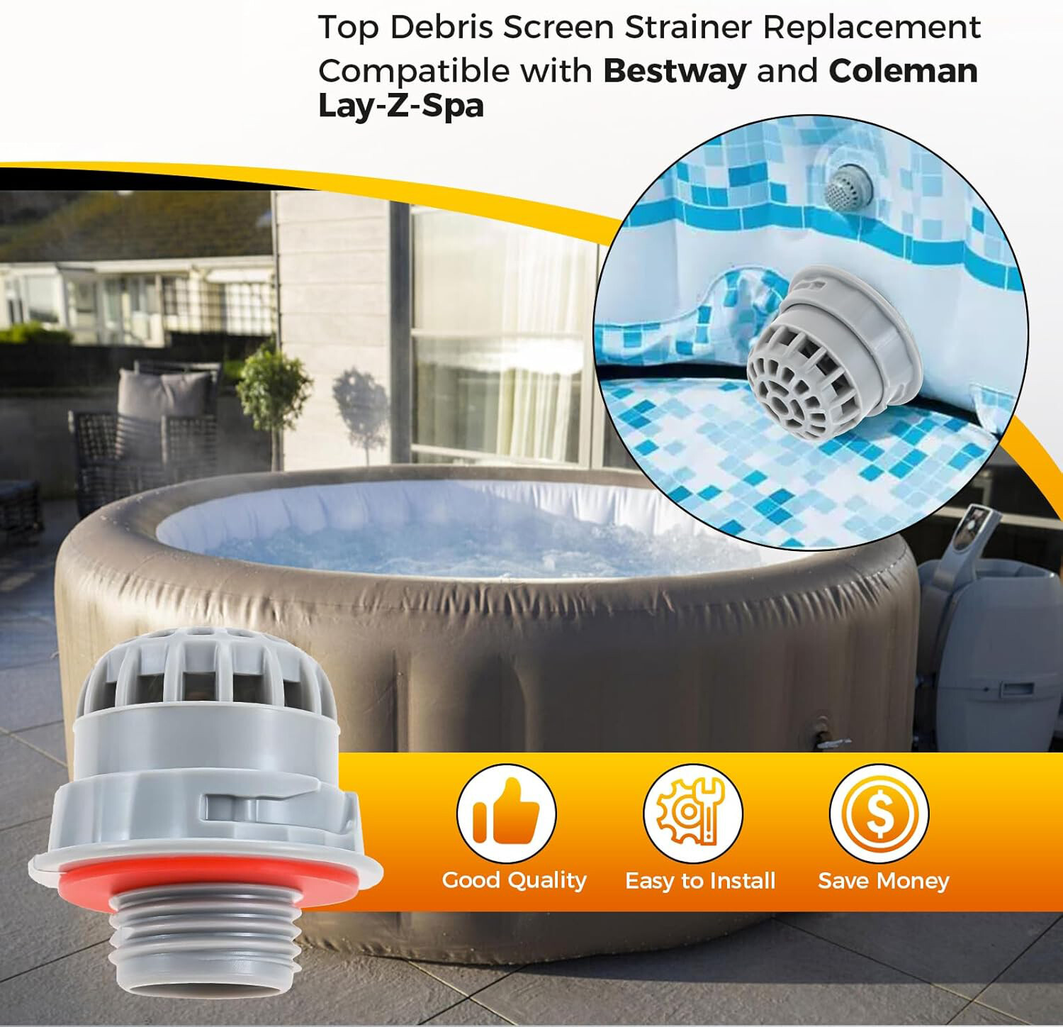 2PCS Chemical Chlorine Dispenser Plastic For Bestway Coleman and Lay-Z-Spa tubs
